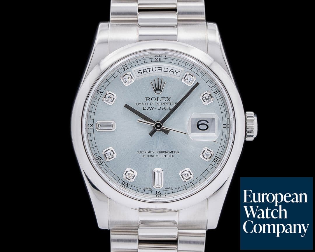 Image of Rolex President 118206 Platinum Glacier Diamond Dial