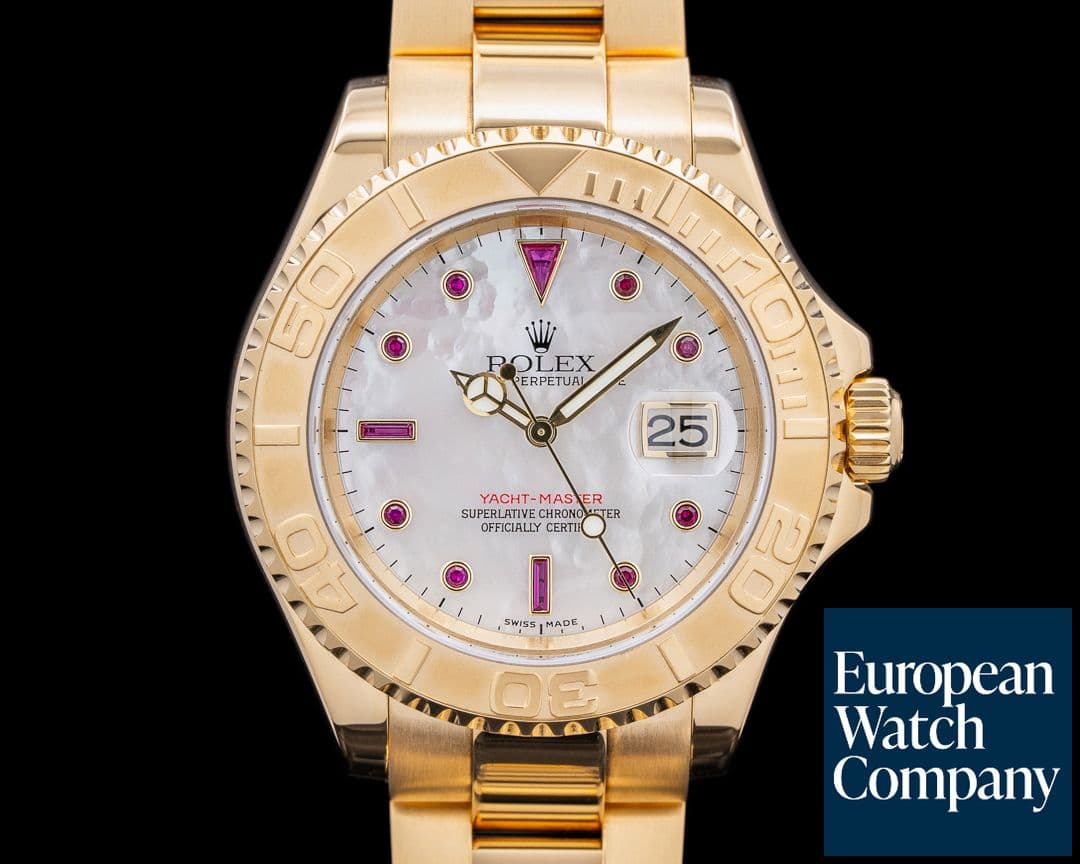 Image of Rolex Yacht Master Yacht Master 16628 MOP Ruby Dial 18K Yellow Gold