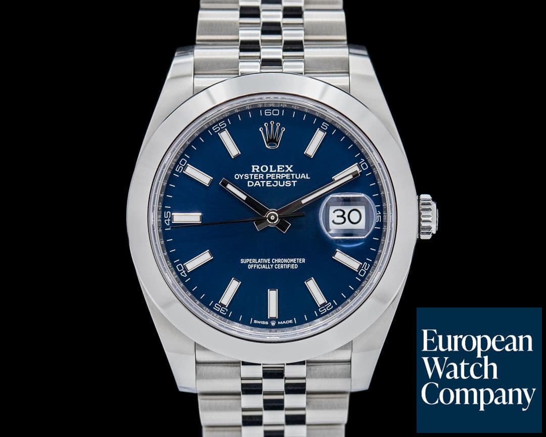Image of Rolex Datejust 41 126300 Blue Stick Dial SS Jubilee 2024