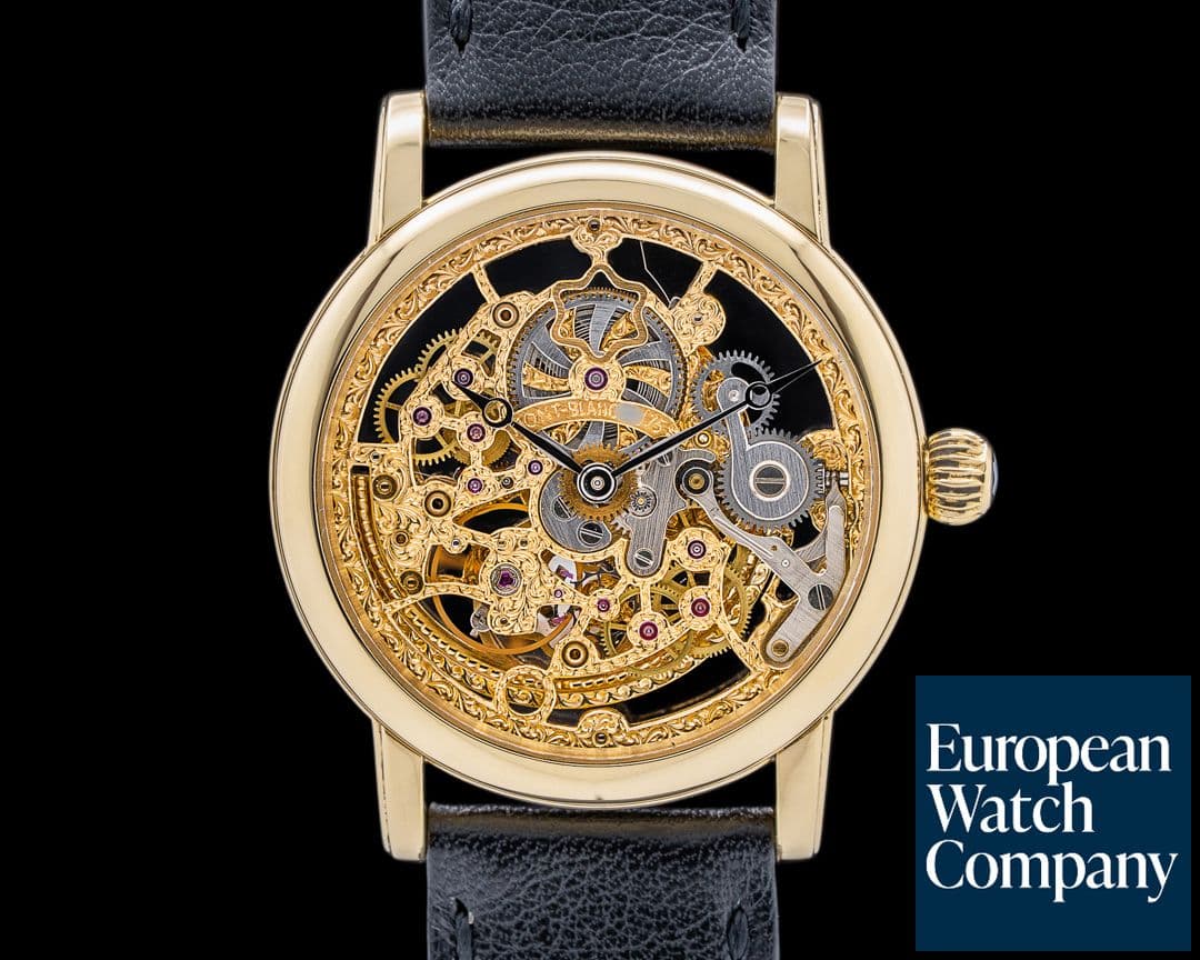 Image of Montblanc Meisterstuck 75th Anniversary Engraved Skeleton Dial 18K YG LIMITED