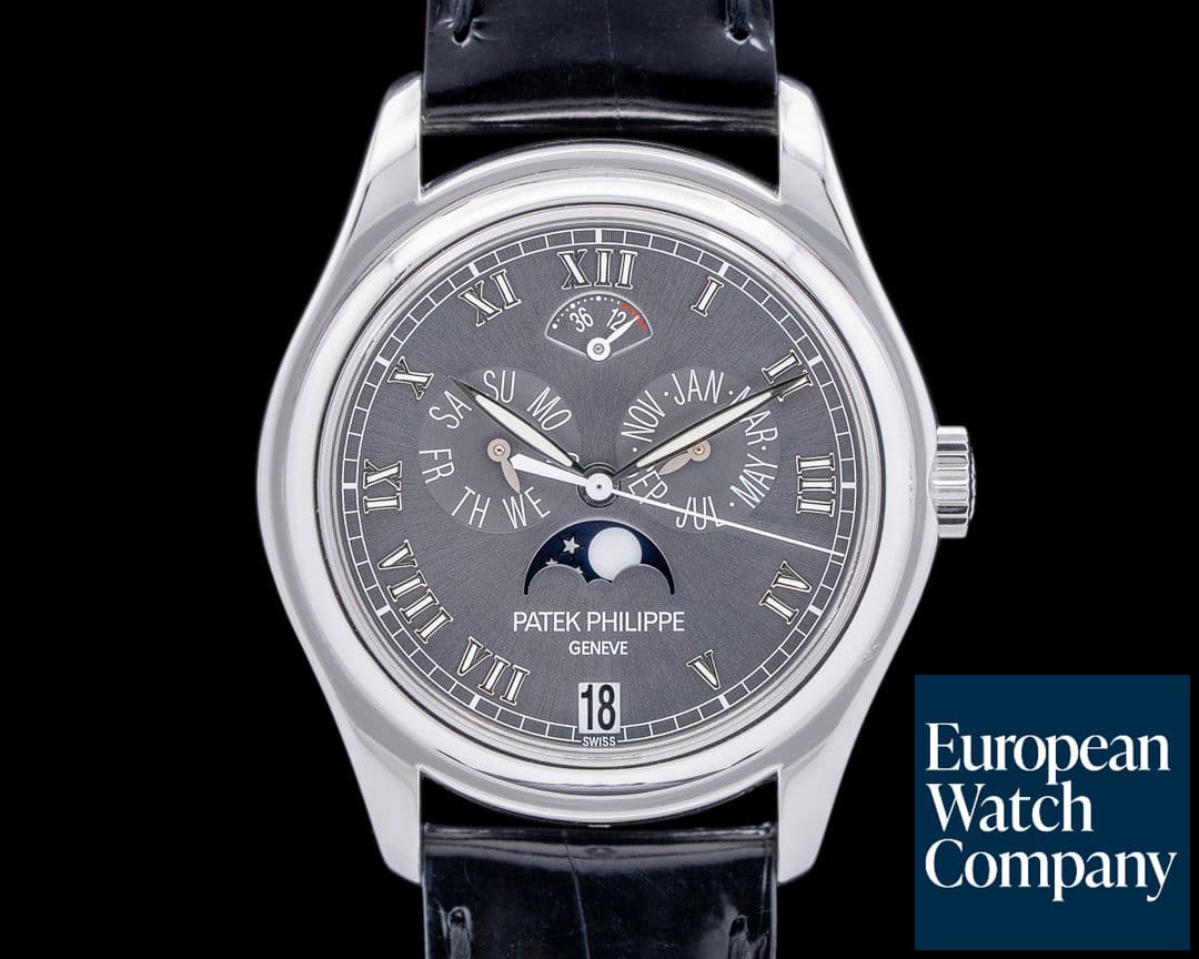 Image of Patek Philippe Annual Calendar Moon Phase 5056P Grey Dial Platinum Case / Deployant