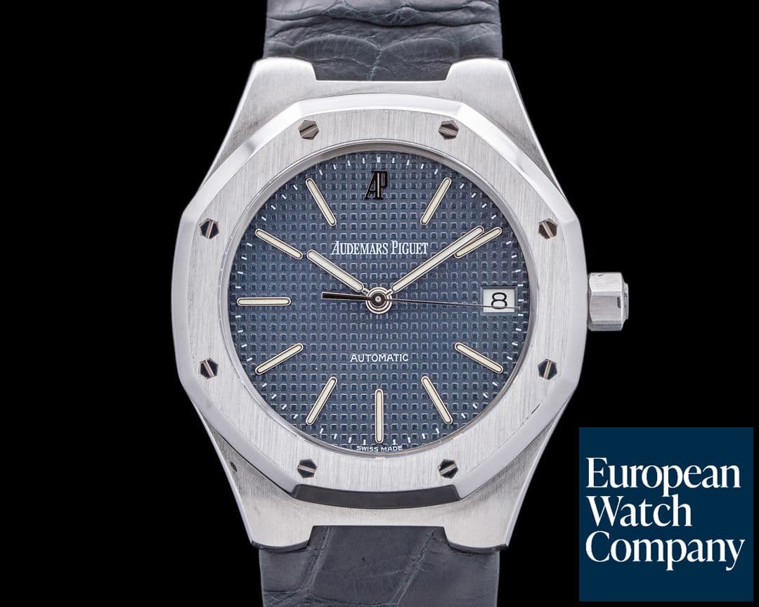 Image of Audemars Piguet Royal Oak Automatic 14800ST 36MM Blue Dial SS / Leather Strap