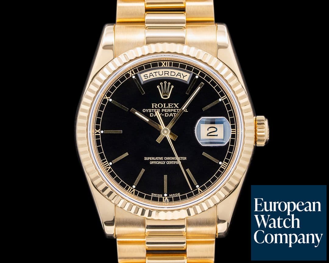 Image of Rolex Day Date President 118238 Black Dial 18K Yellow Gold