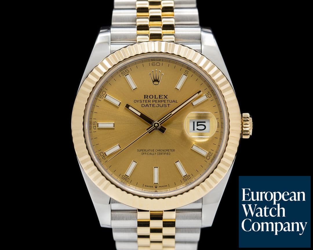 Image of Rolex Datejust 41 Champagne Stick Dial 18K / SS