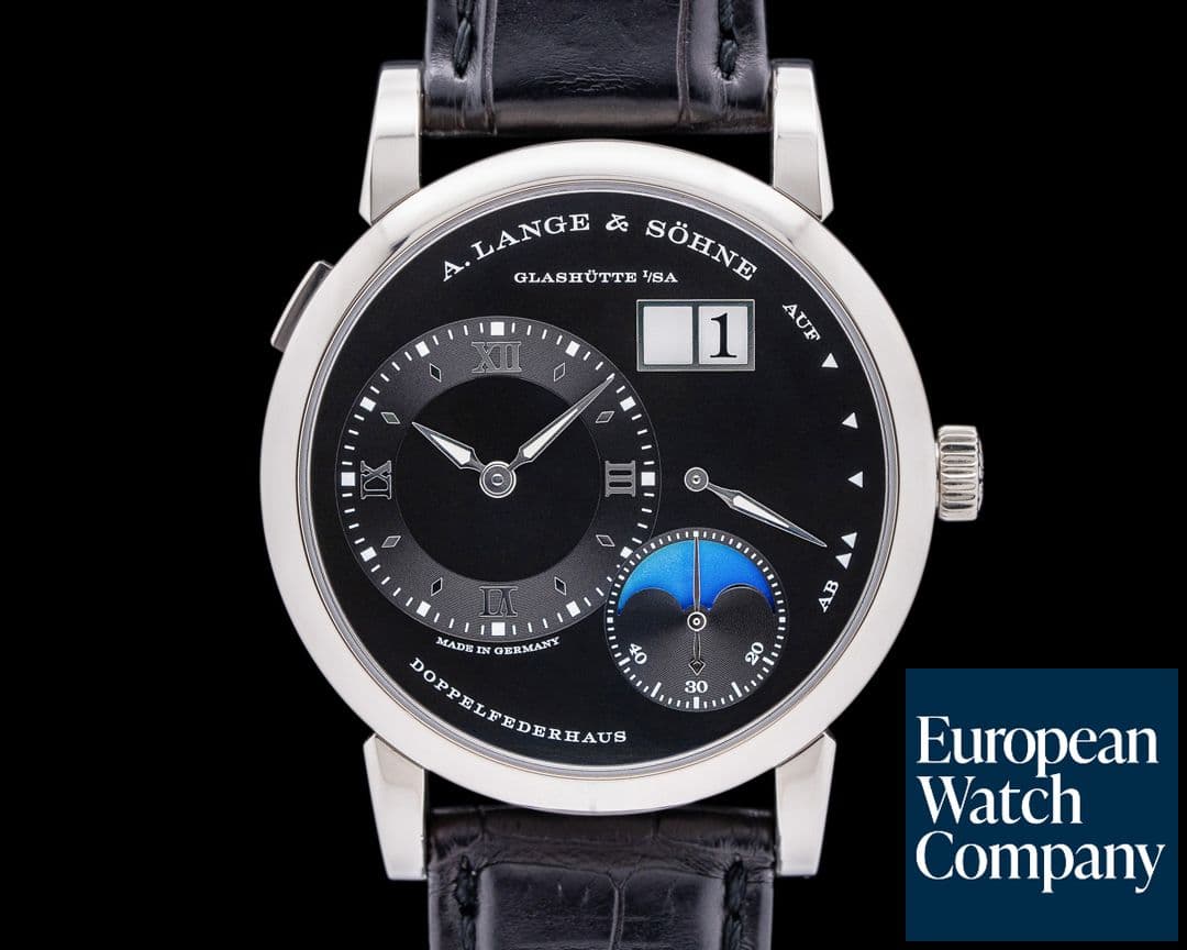 Image of A. Lange and Sohne Lange 1 Moon 192.029 18K White Gold Black Dial