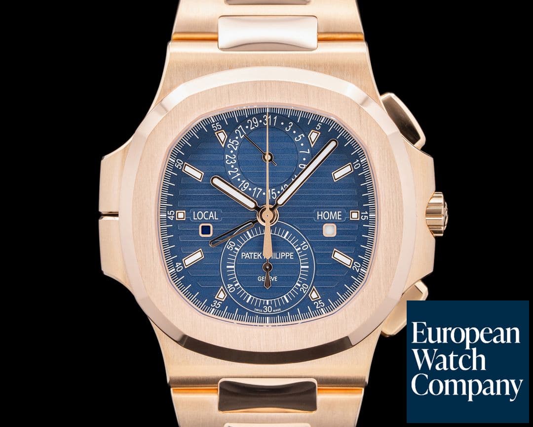 Image of Patek Philippe Nautilus 5990/1R Travel Time Chronograph 18k Rose Gold