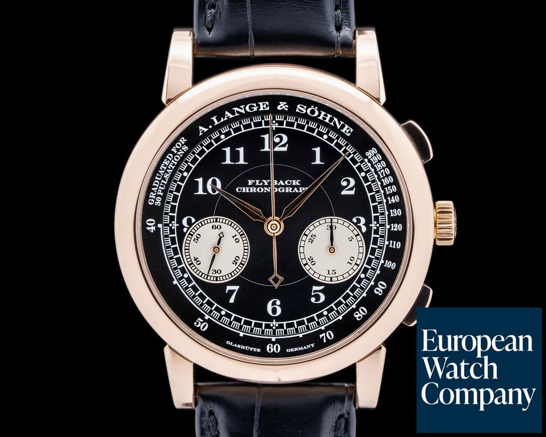 Image of A. Lange and Sohne 1815 Flyback Chronograph Black Dial 401.031 18K Rose Gold