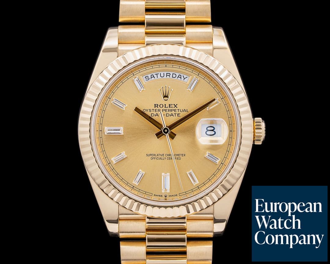 Image of Rolex Day Date Presidential Champagne Baguette Dial / Yellow Gold 40MM