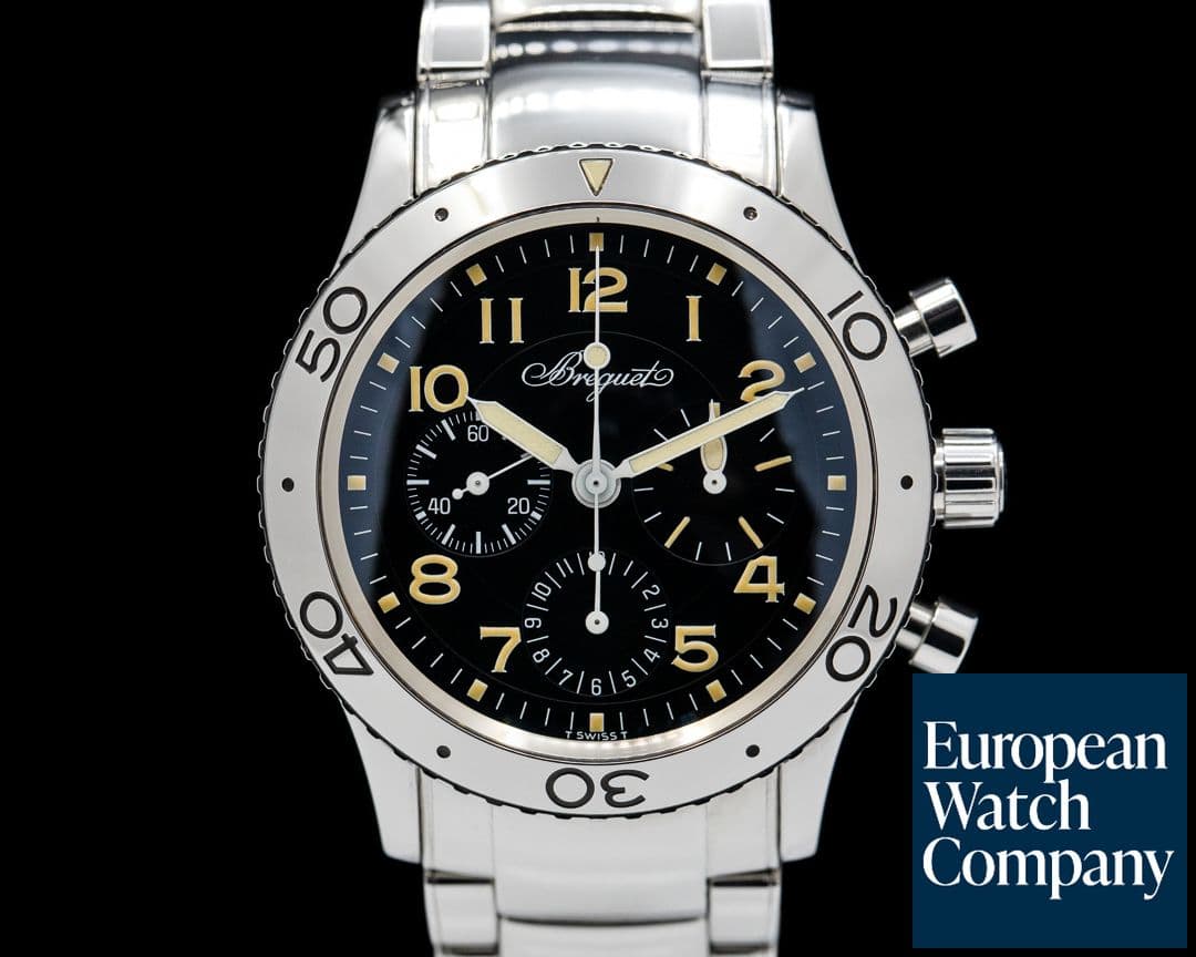 Image of Breguet Type XX Aeronavale SS/SS Black Dial NICE PATINA