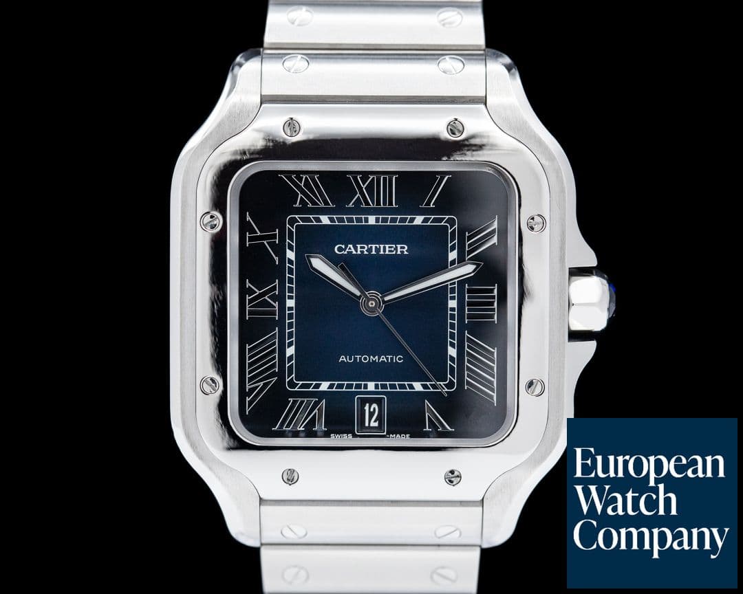Image of Cartier Santos Large SS / Blue Dial Automatic