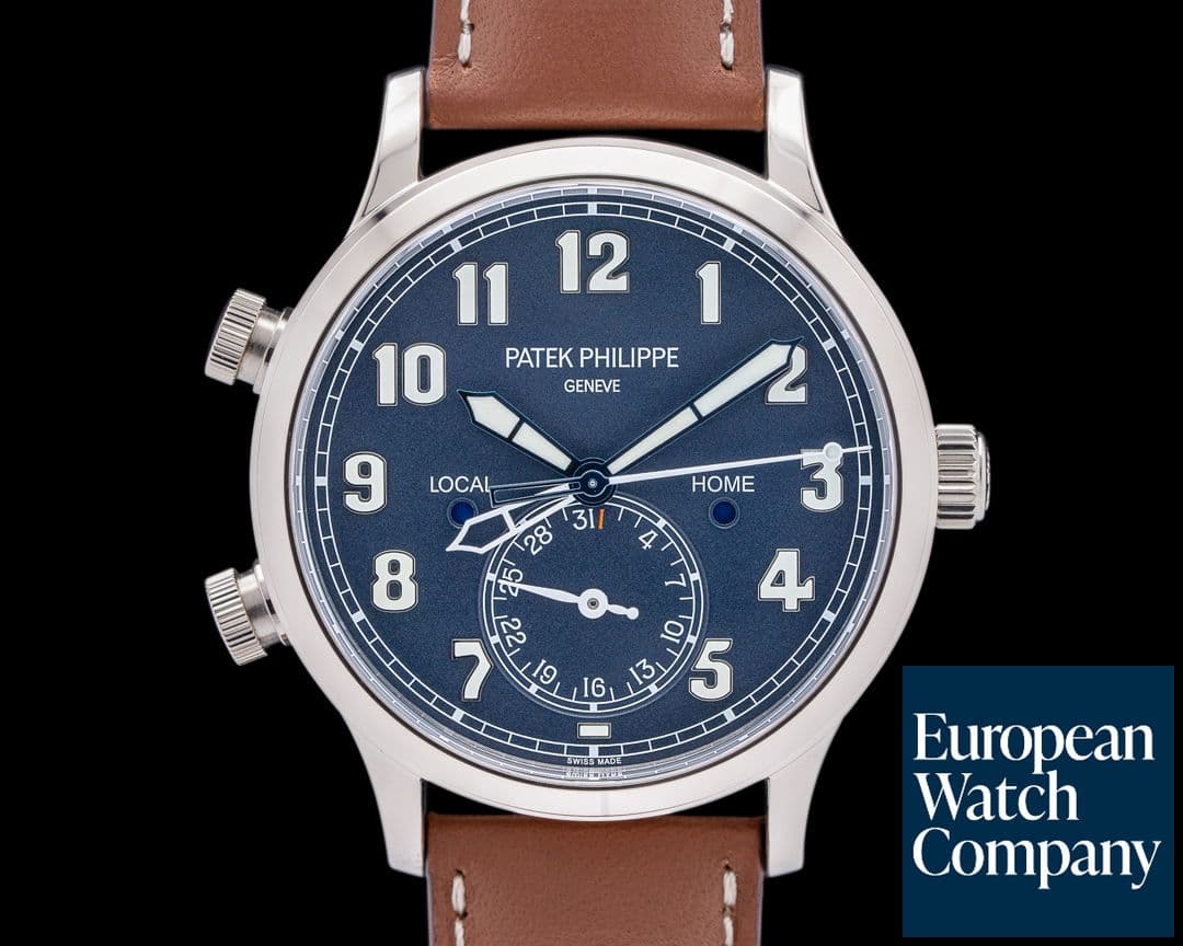Image of Patek Philippe Calatrava 5524G Pilot Travel Time 18k White Gold UNWORN