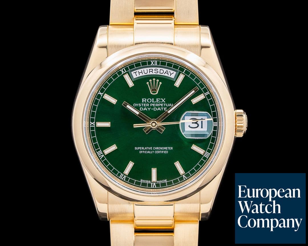 Image of Rolex Day Date 118208 Green Dial 18K YG Oyster