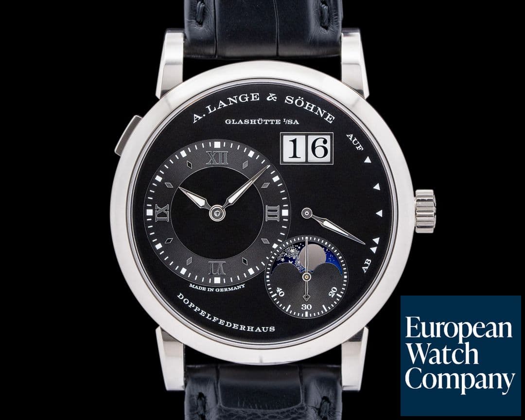 Image of A. Lange and Sohne Lange 1 Moon 192.029 18K White Gold Black Dial