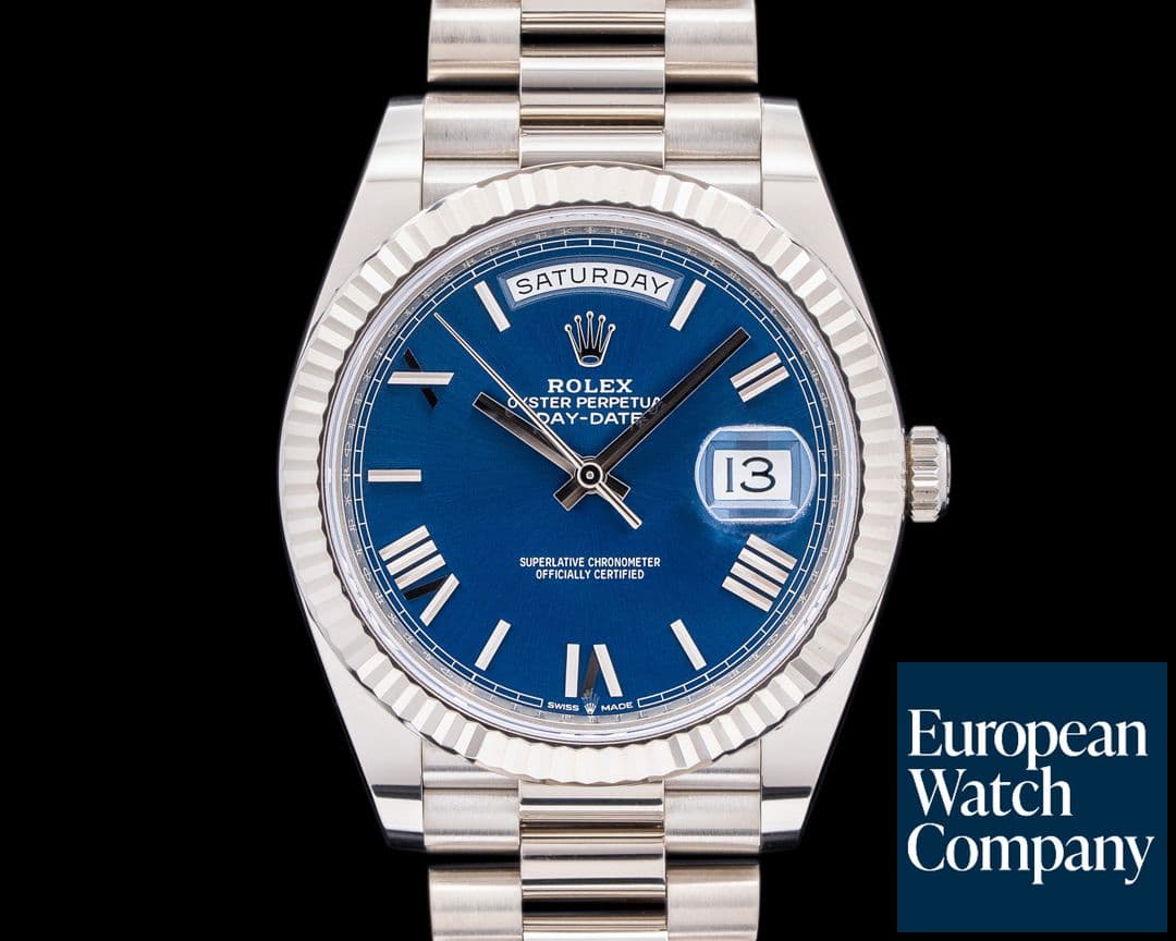 Image of Rolex Day Date 228239 President 18K White Gold Blue Dial 40MM