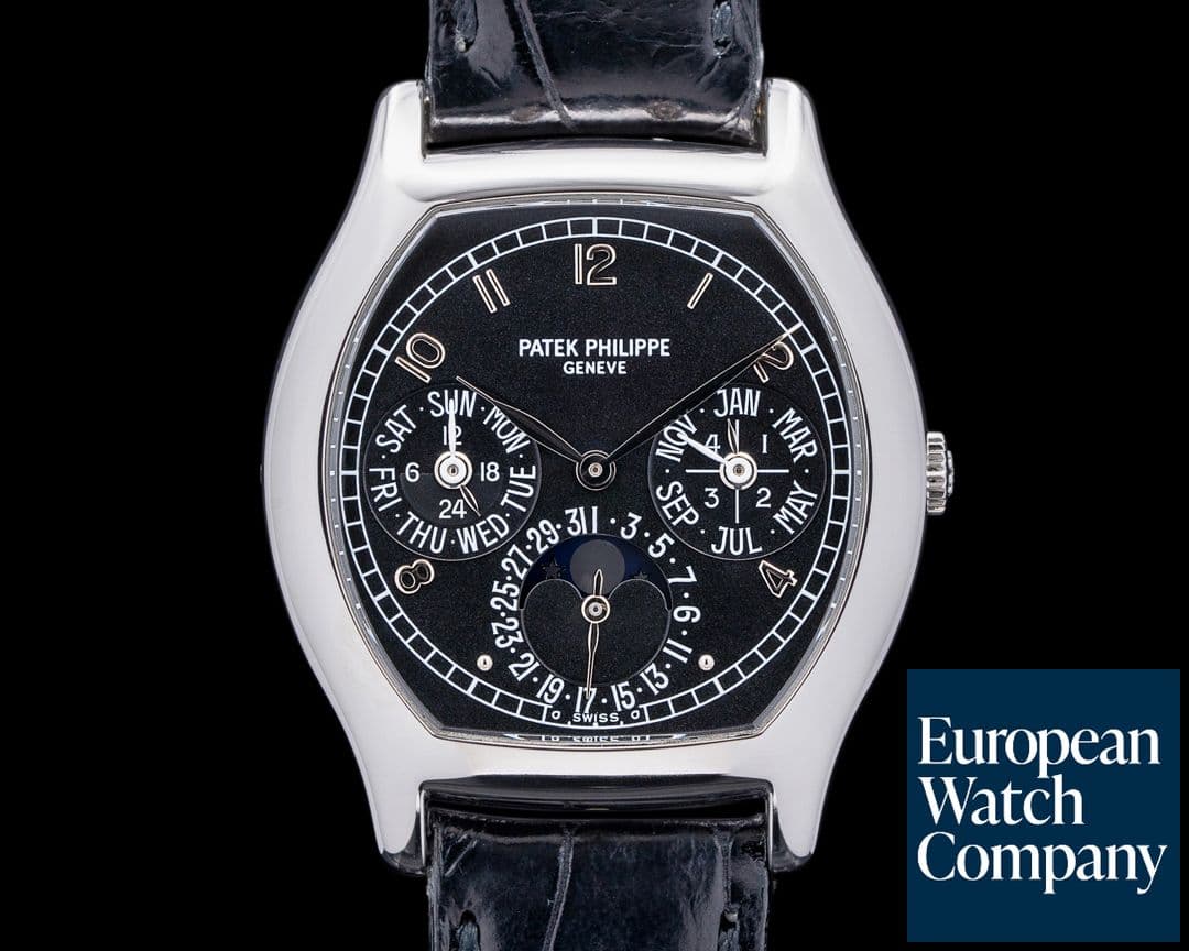 Image of Patek Philippe Perpetual Calendar 5040P Tonneau Platinum / Black Dial RARE