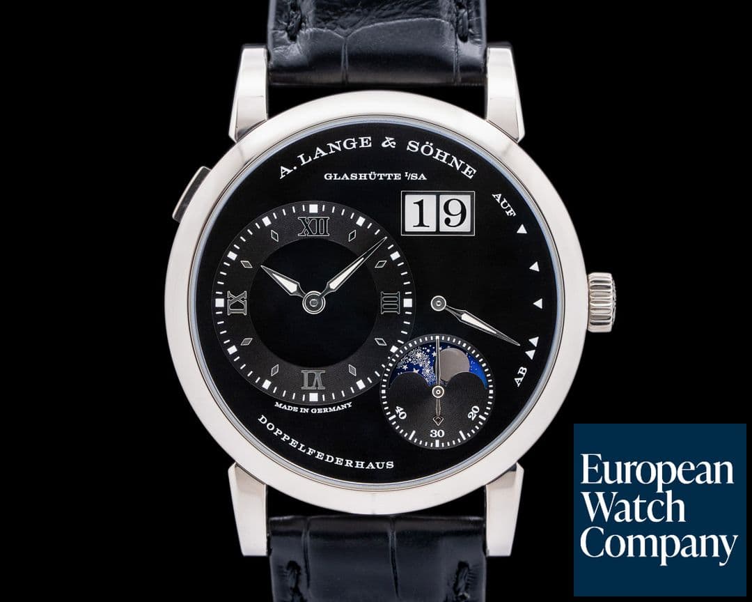 Image of A. Lange and Sohne Lange 1 Moon 192.029 18K White Gold Black Dial