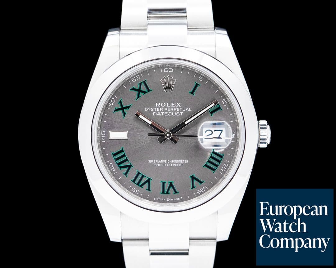 Image of Rolex Datejust 41 126300 Wimbledon Slate Roman Dial SS