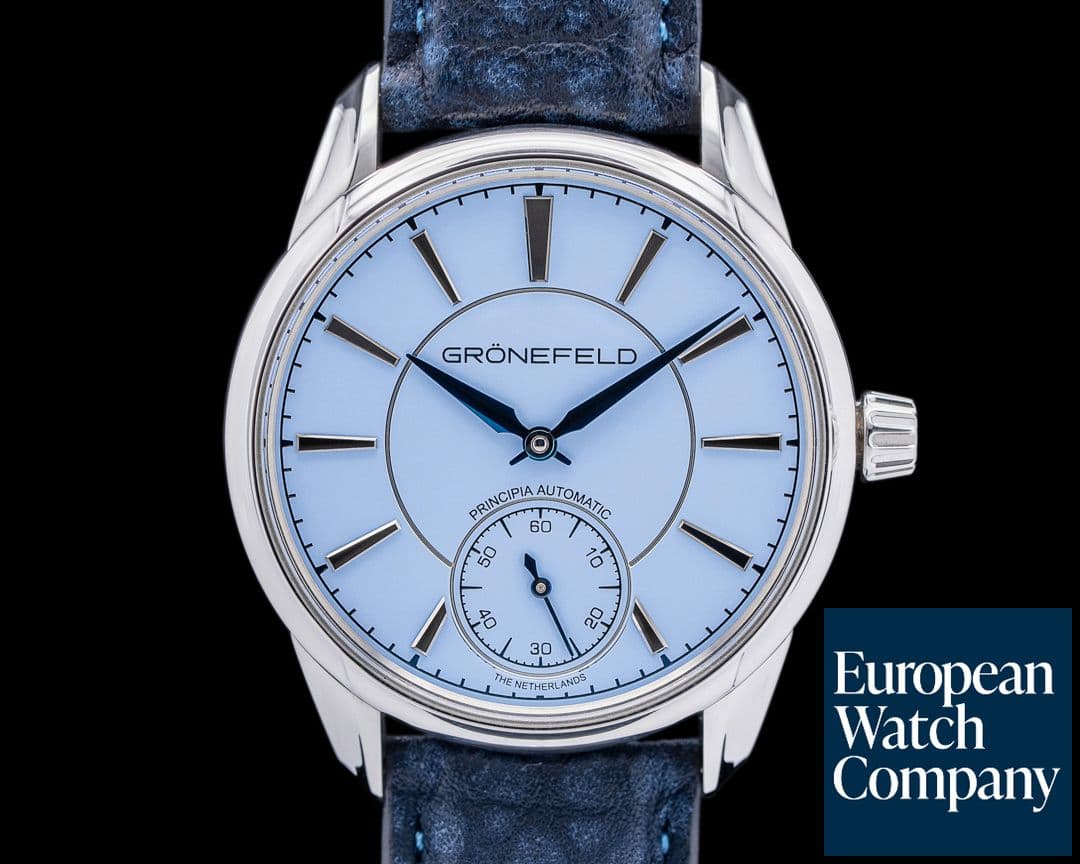 Image of Gronefeld 1941 Principia Automatic Steel Light Blue Dial