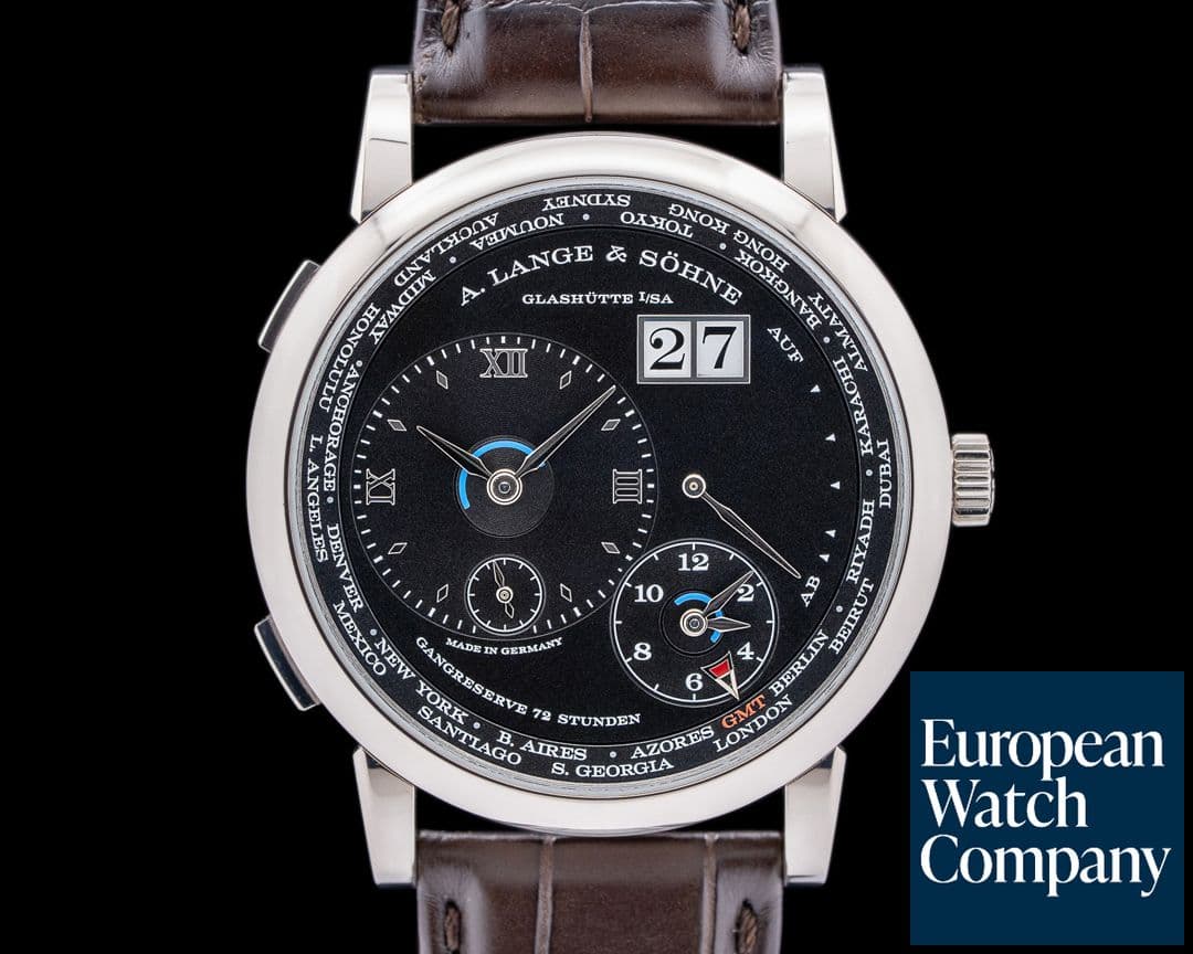 Image of A. Lange and Sohne Lange 1 Time Zone 136.029 18K White Gold / Black Dial