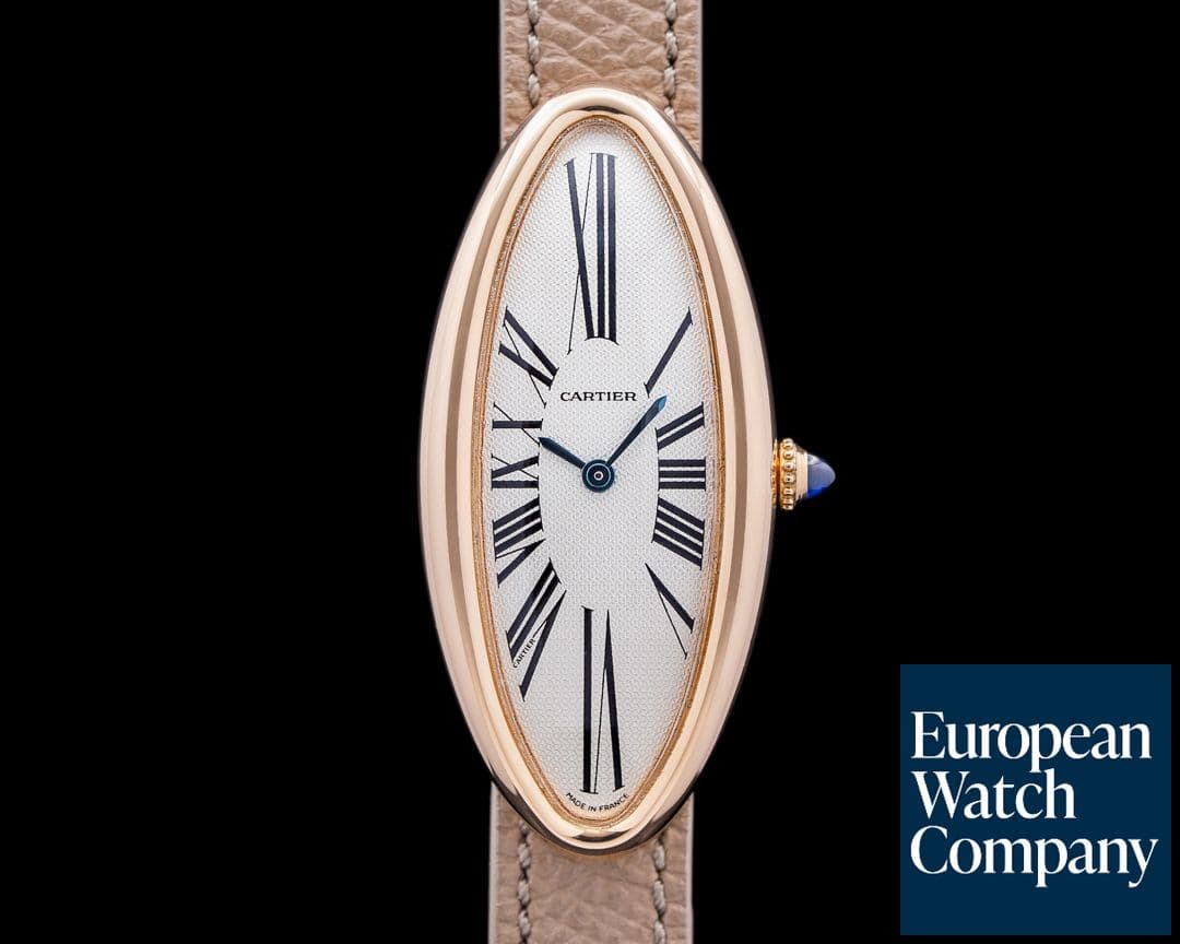 Image of Cartier Baignoire Allongee 18K Rose Gold Guilloche Dial Mecanique 2515