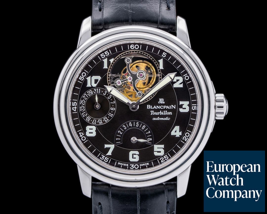 Image of Blancpain Tourbillon Automatic Black Military Dial SS RARE