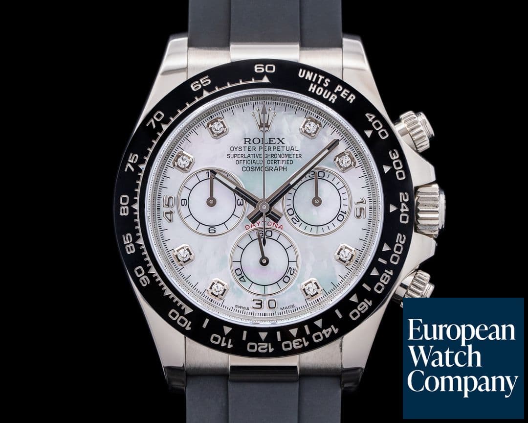 Image of Rolex Daytona 116519 Mother of Pearl Diamond Oysterflex 18K WG