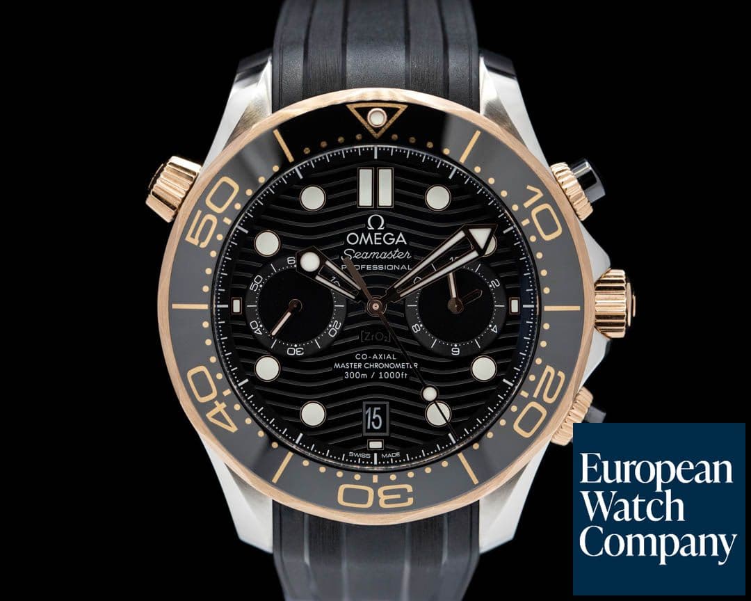 Image of Omega Seamaster Diver 300M Chronograph Black SS / 18k Sedna Gold