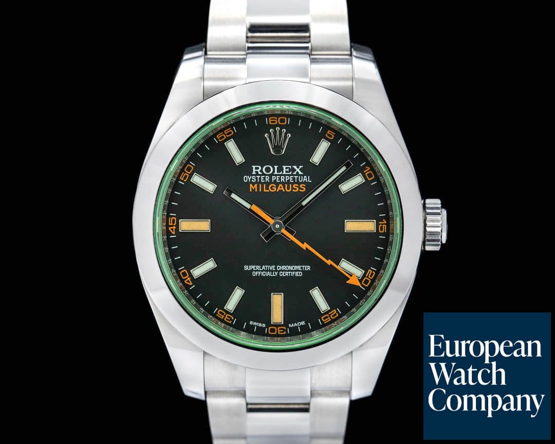 Image of Rolex Milgauss 116400GV Black Dial Green Crystal