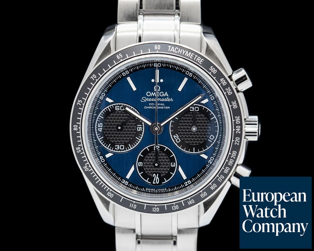 Image of Omega Speedmaster Racing Co-Axial Chronograph Blue Dial SS Bracelet