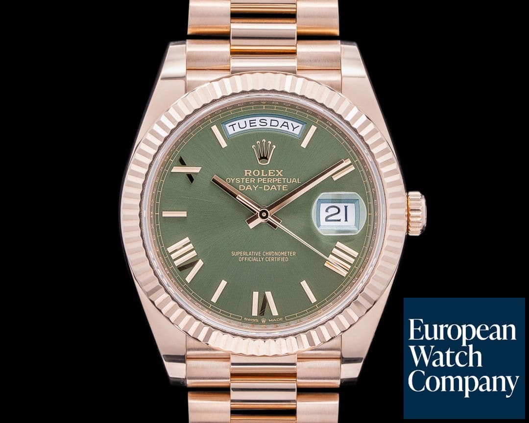 Image of Rolex Day Date Presidential Everose Gold Green Dial 40MM