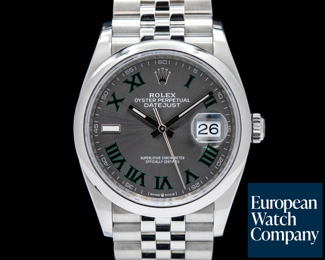Image of Rolex Datejust 36 126200 Wimbledon Roman Dial SS / Jubilee 2024