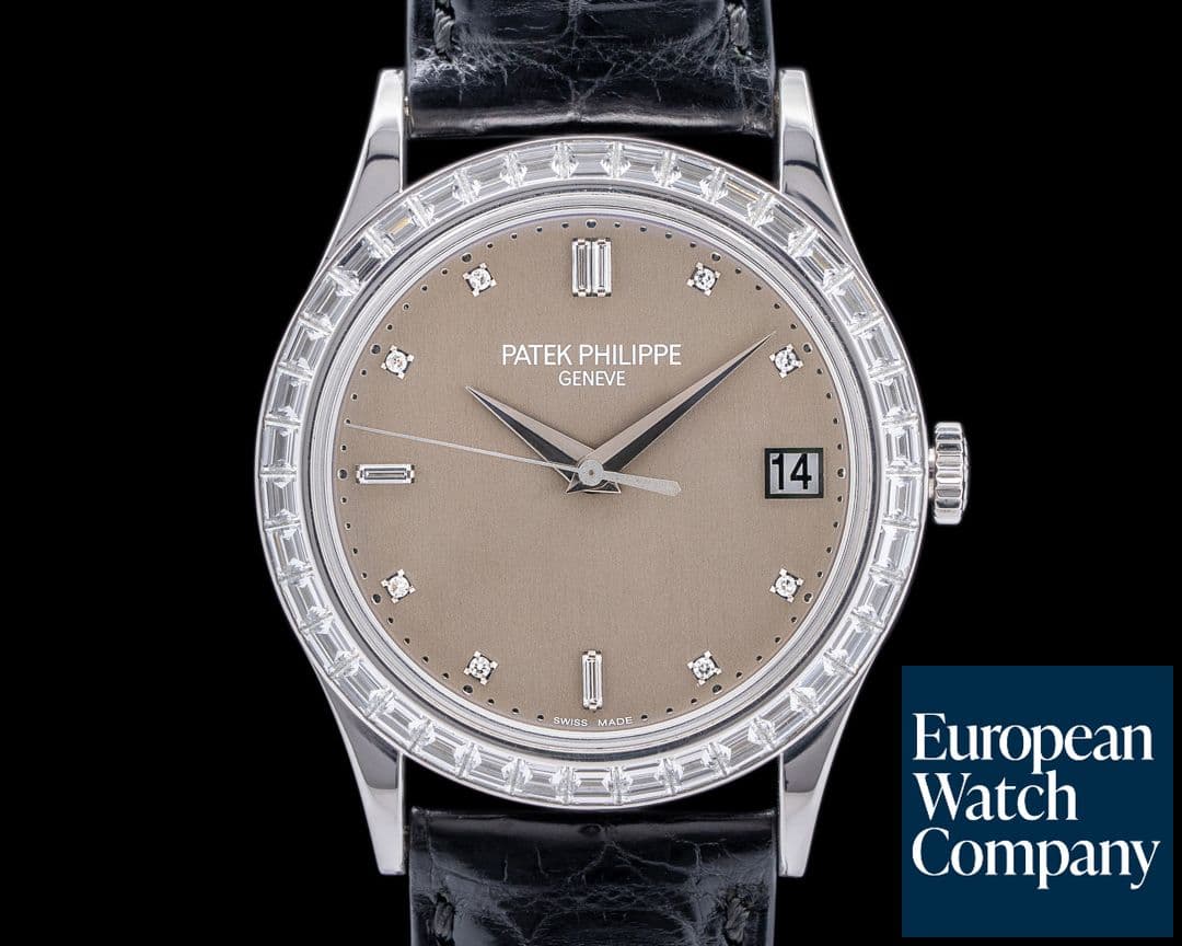 Image of Patek Philippe Calatrava 5298P-001 Platinum Baguette Bezel Gray Dial RARE