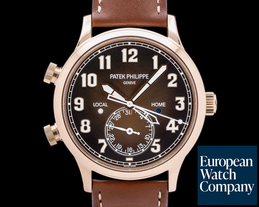 Image of Patek Philippe Calatrava 5524R Pilot Travel Time 18k Rose Gold