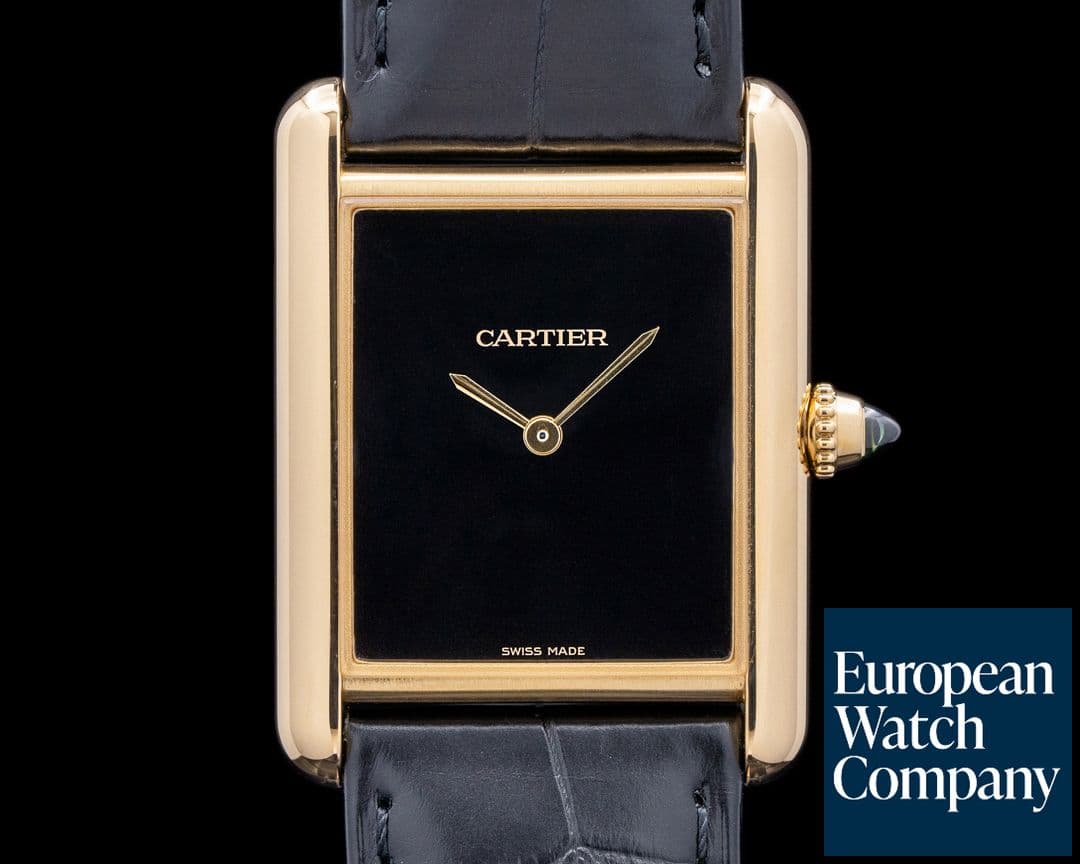 Image of Cartier Tank Louis Black Dial 18K Yellow Gold