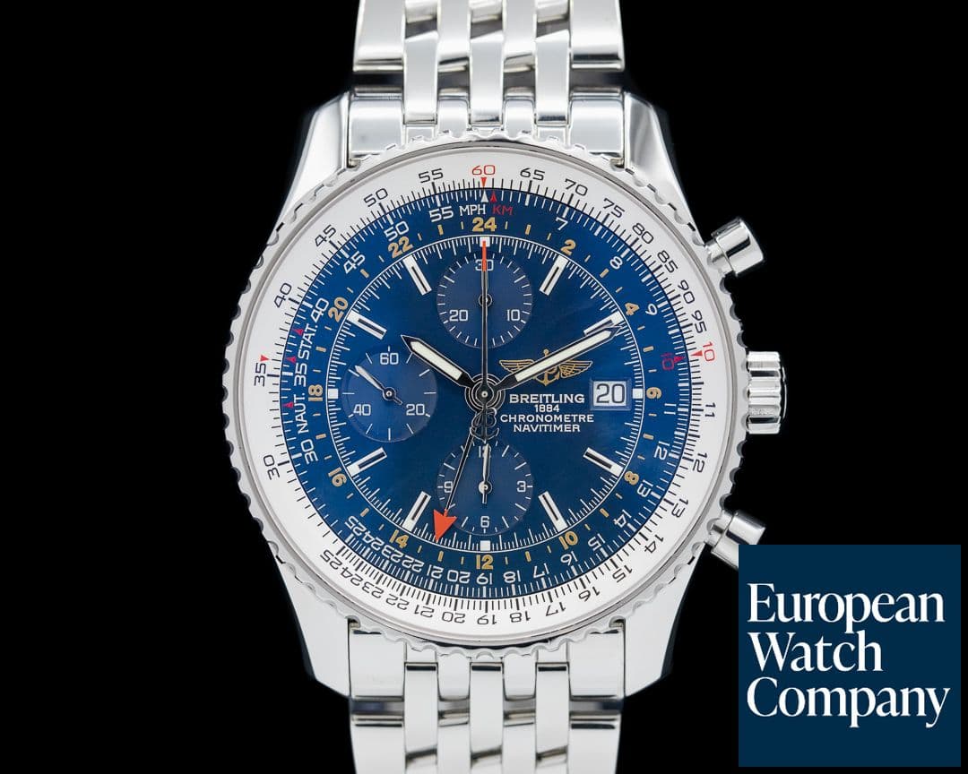 Image of Breitling Navitimer World Chronograph Blue Dial SS