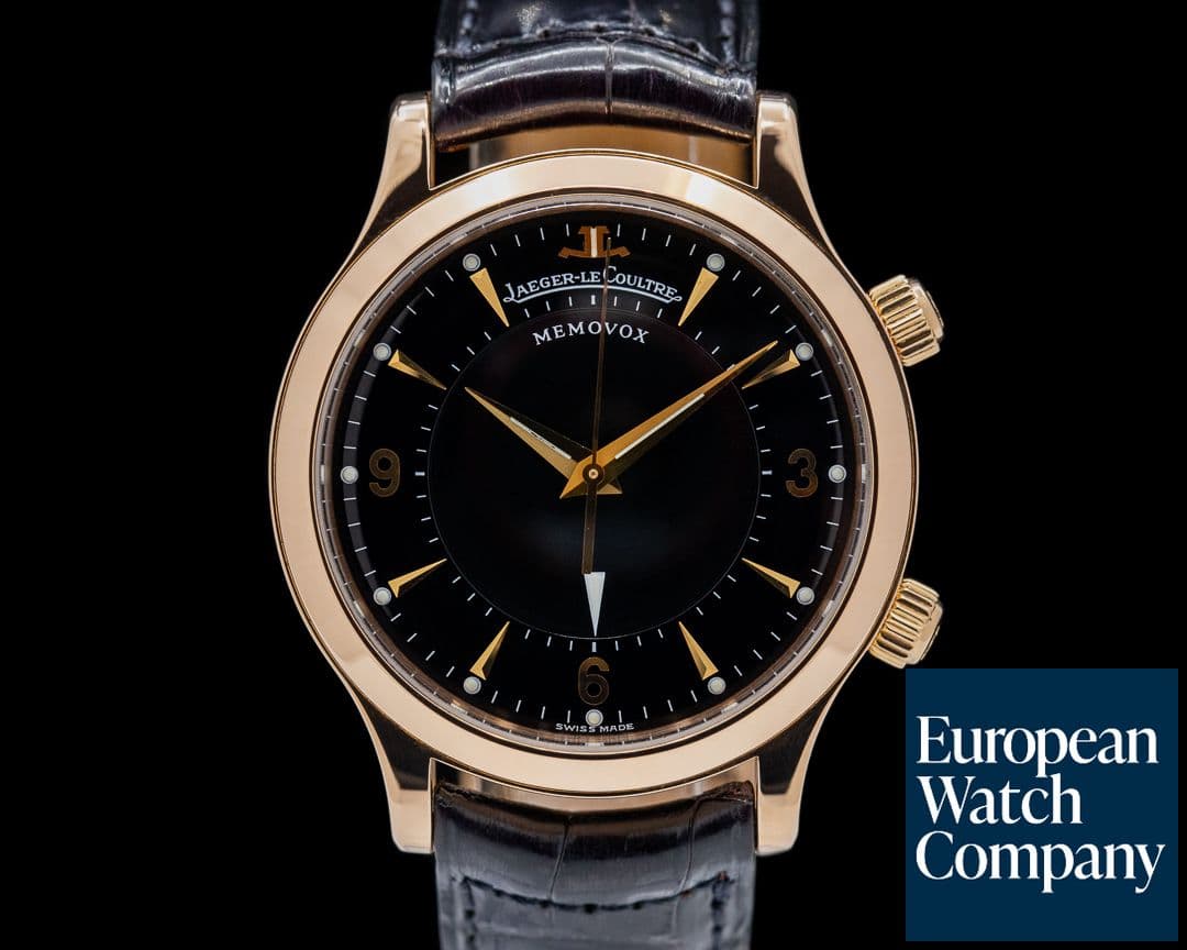 Image of Jaeger LeCoultre Master Memovox Black Dial 18K Rose Gold