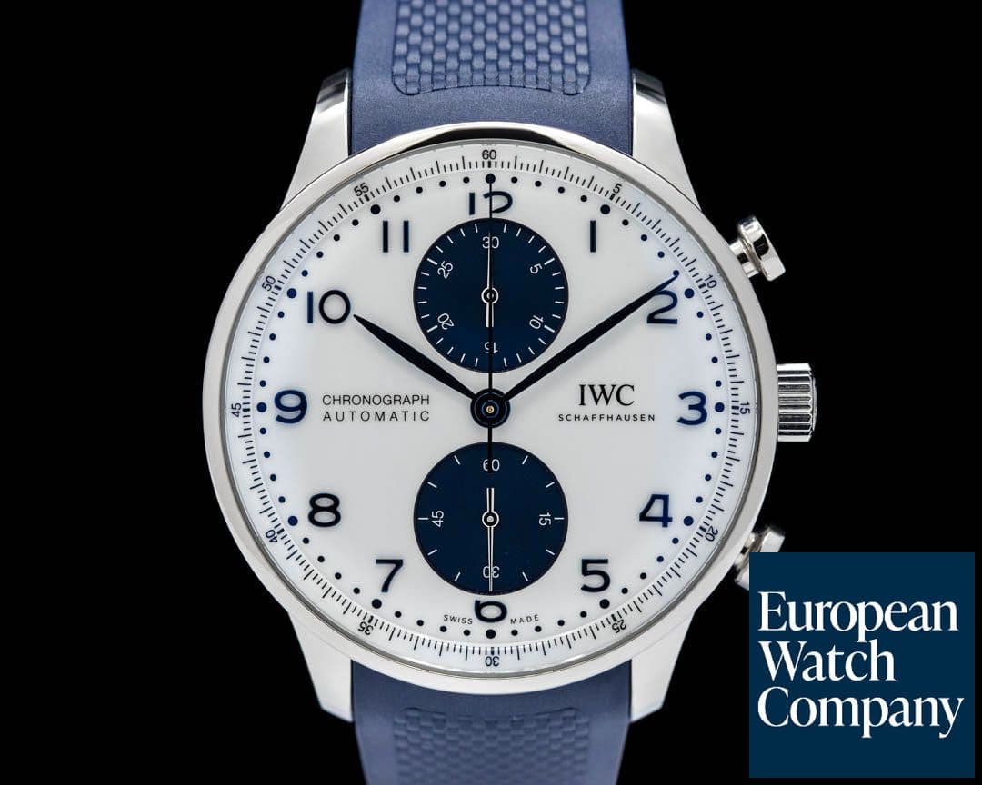 Image of IWC Portuguese Chronograph SS Silver/Blue Dial