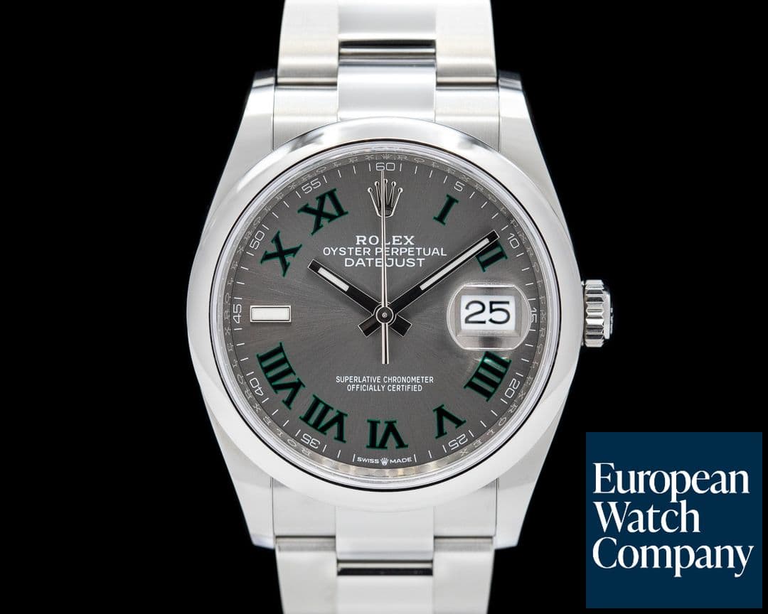 Image of Rolex Datejust 36 126200 Wimbledon Roman Dial SS/Oyster UNWORN