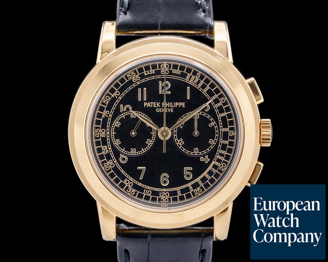 Image of Patek Philippe 5070G Yellow Gold / Black Dial Chronograph