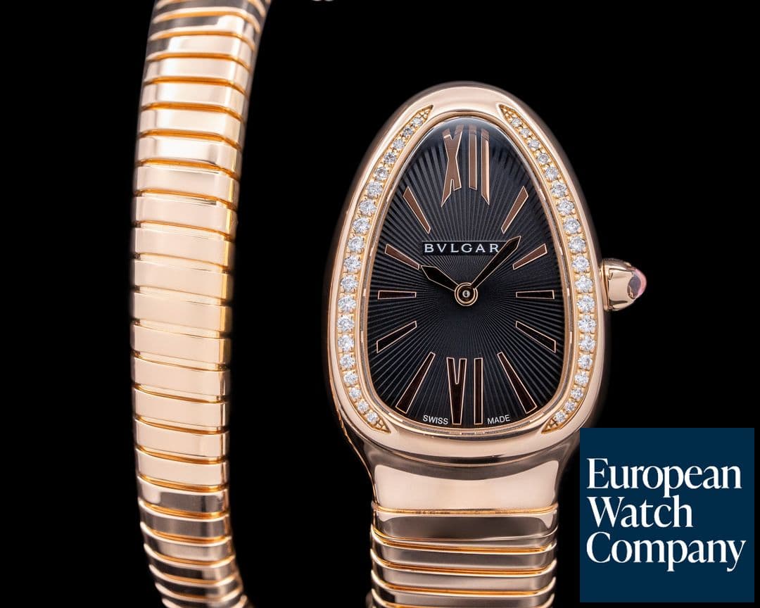 Image of Bulgari Serpenti Tubogas Pink Gold Black Diamond Bezel