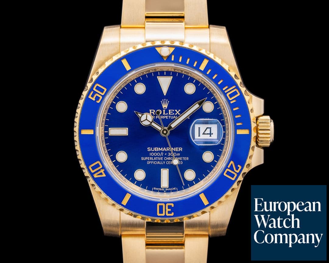 Image of Rolex Submariner Date 116618 18K YG Blue Dial