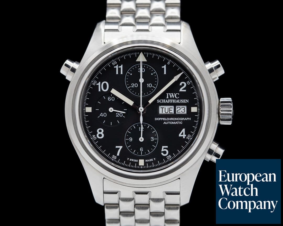Image of IWC Pilot Spitfire Doppelchronograph Black Dial SS