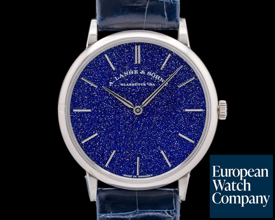 Image of A. Lange and Sohne Saxonia Thin Manual Wind Blue Gold-Flux Dial