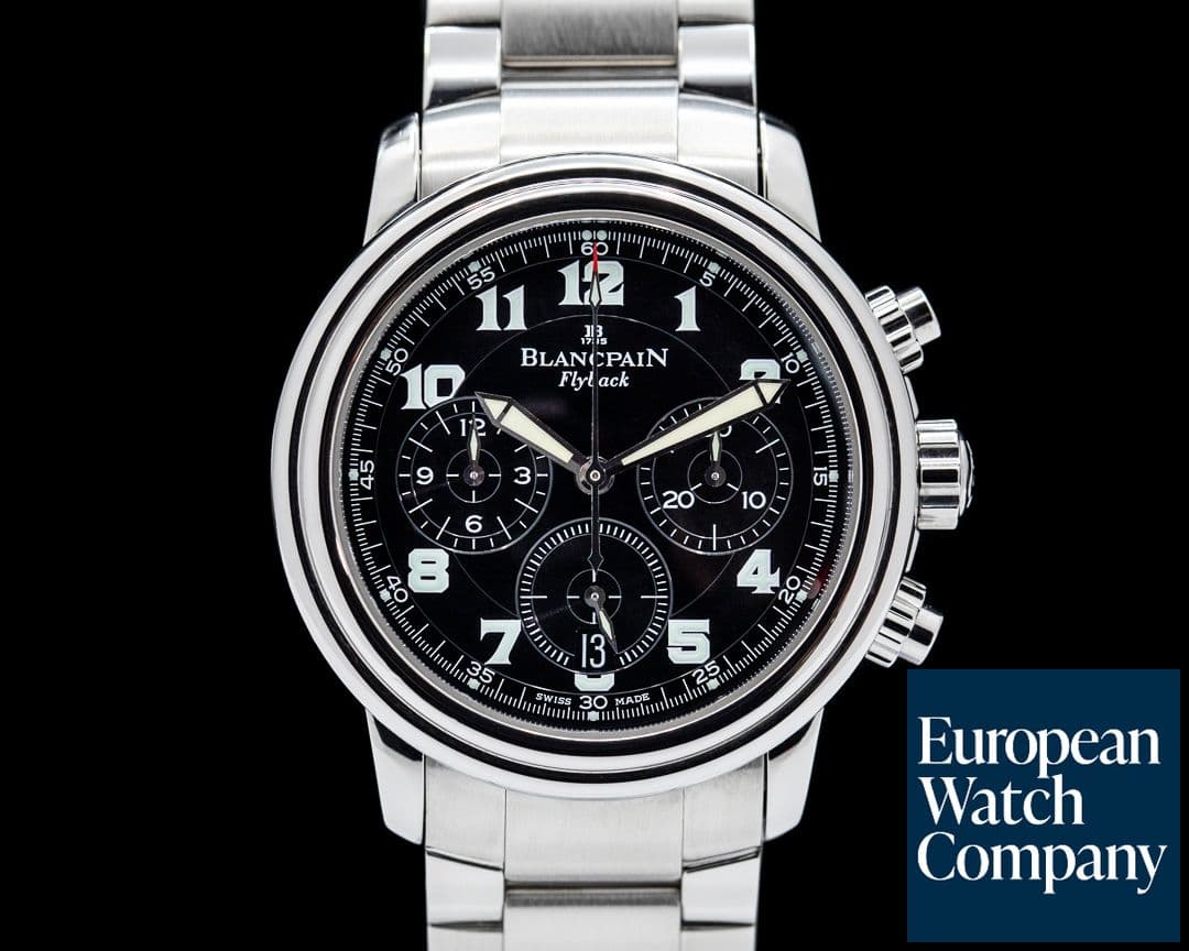 Image of Blancpain Leman Flyback Chronograph Black Dial SS