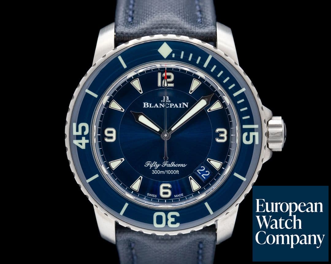 Image of Blancpain Fifty Fathoms Titanium Blue Dial