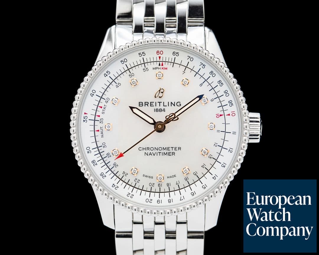 Image of Breitling Navitimer Automatic 35 SS MOP/Diamonds