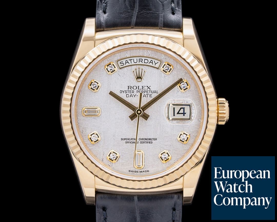 Image of Rolex Day Date President 118138 Meteorite Diamond Dial 18K YG