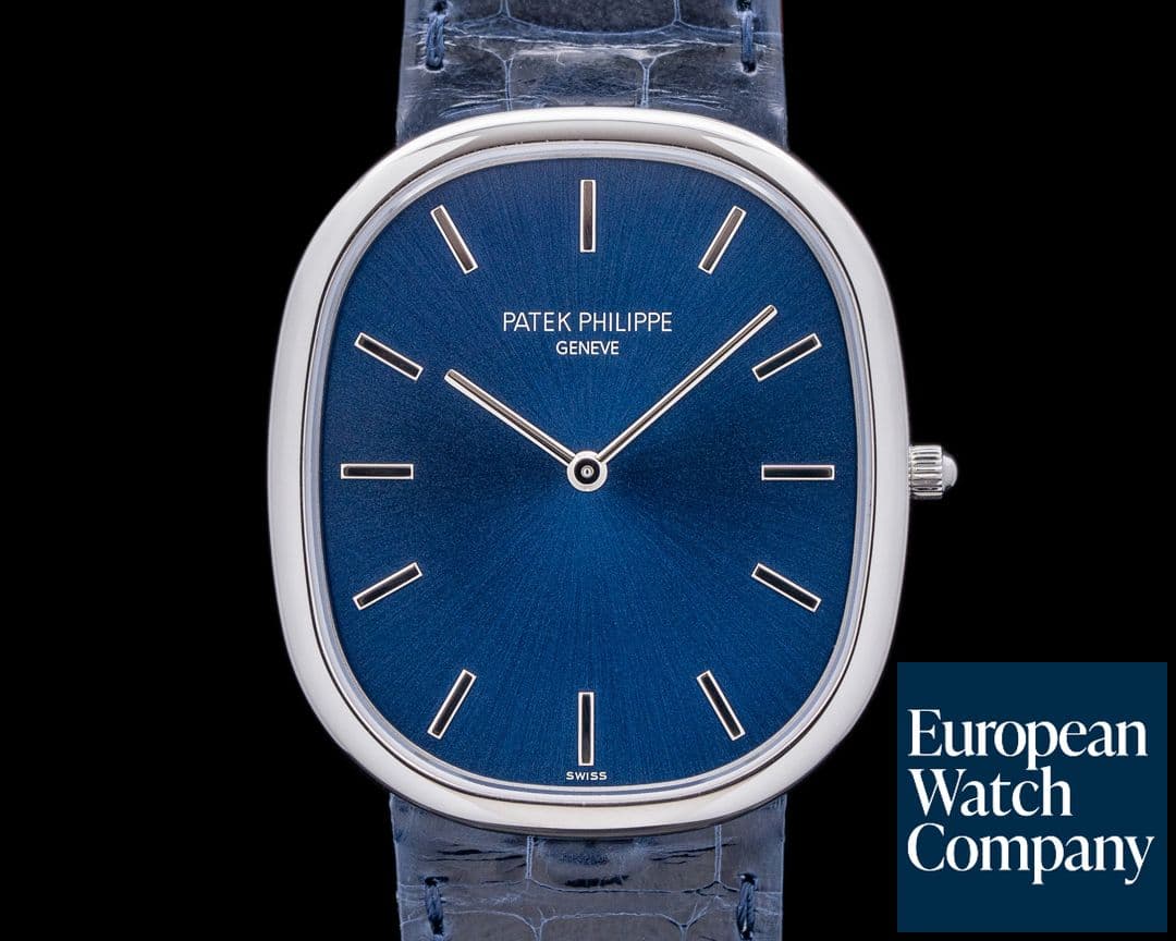 Image of Patek Philippe Golden 5738P Ellipse Platinum / Blue Dial UNWORN