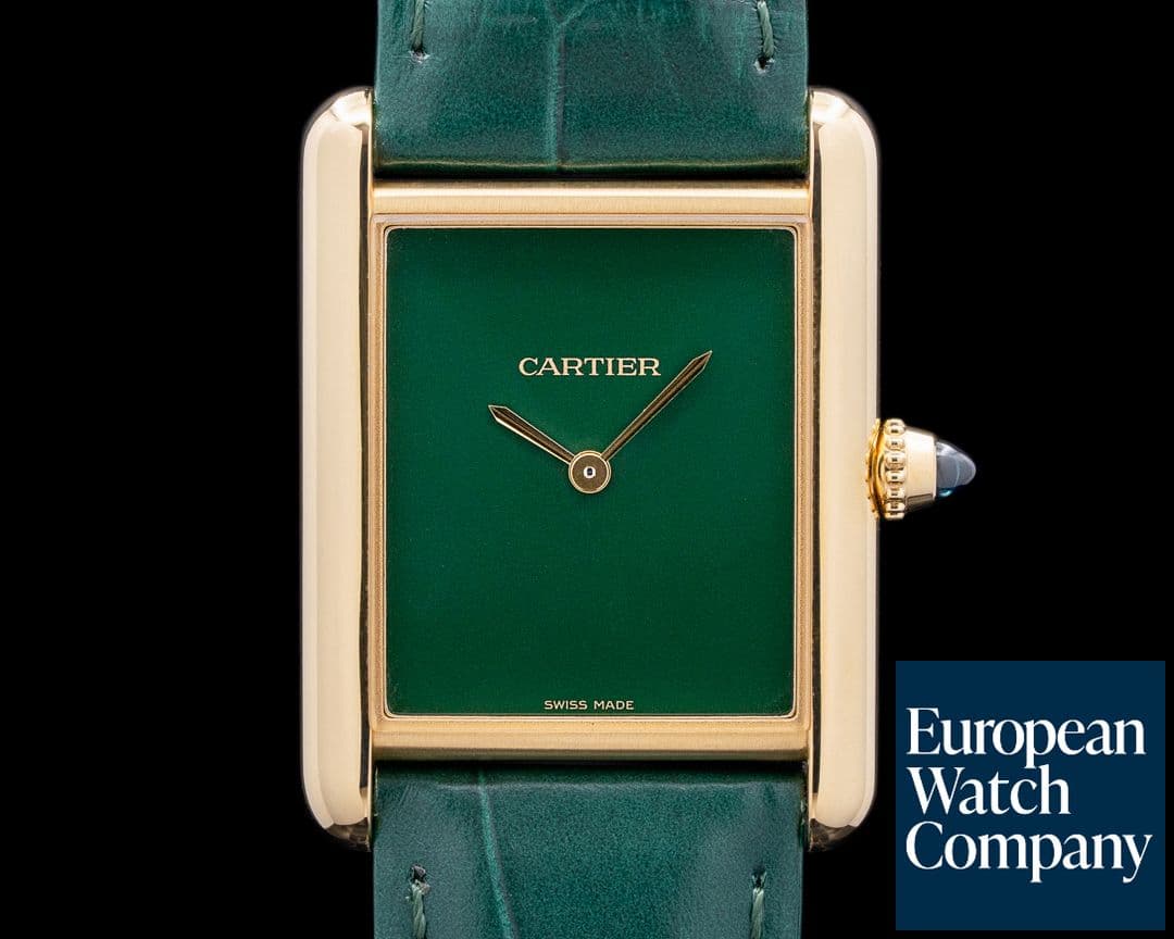 Image of Cartier Tank Louis Green Dial 18K Yellow Gold