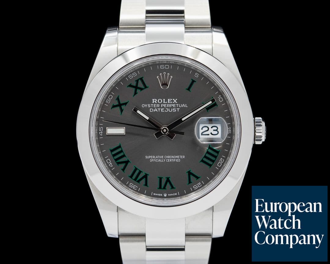 Image of Rolex Datejust 41 126300 Wimbledon Slate Roman Dial SS